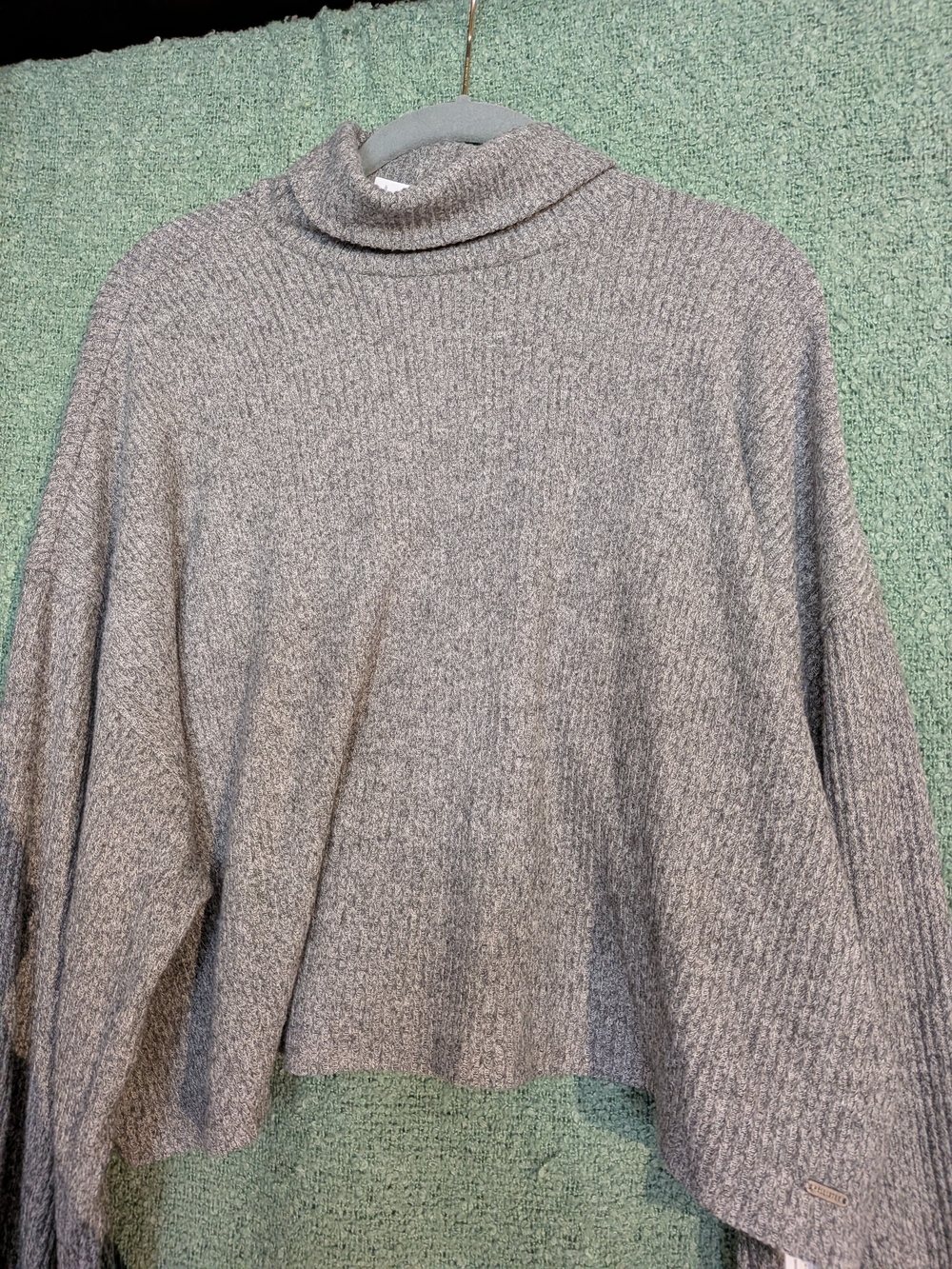 Hollister Gray Ribbed Cowl Neck Sweater